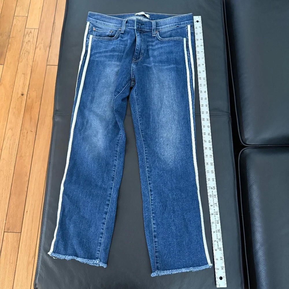 Principle Denim Mid Rise Raw Hem Cropped Jeans - Picture 1 of 6